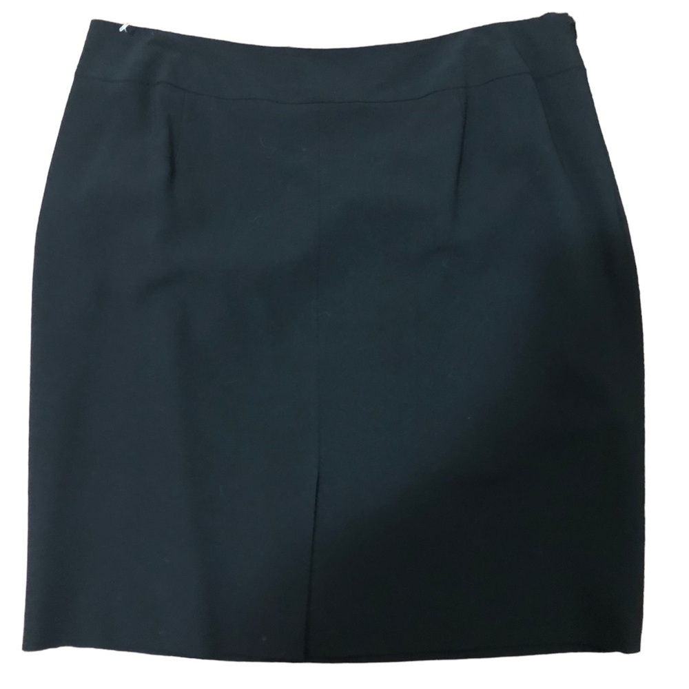 Talbots Black Stretch Pencil Skirt Front Split - Size 14
